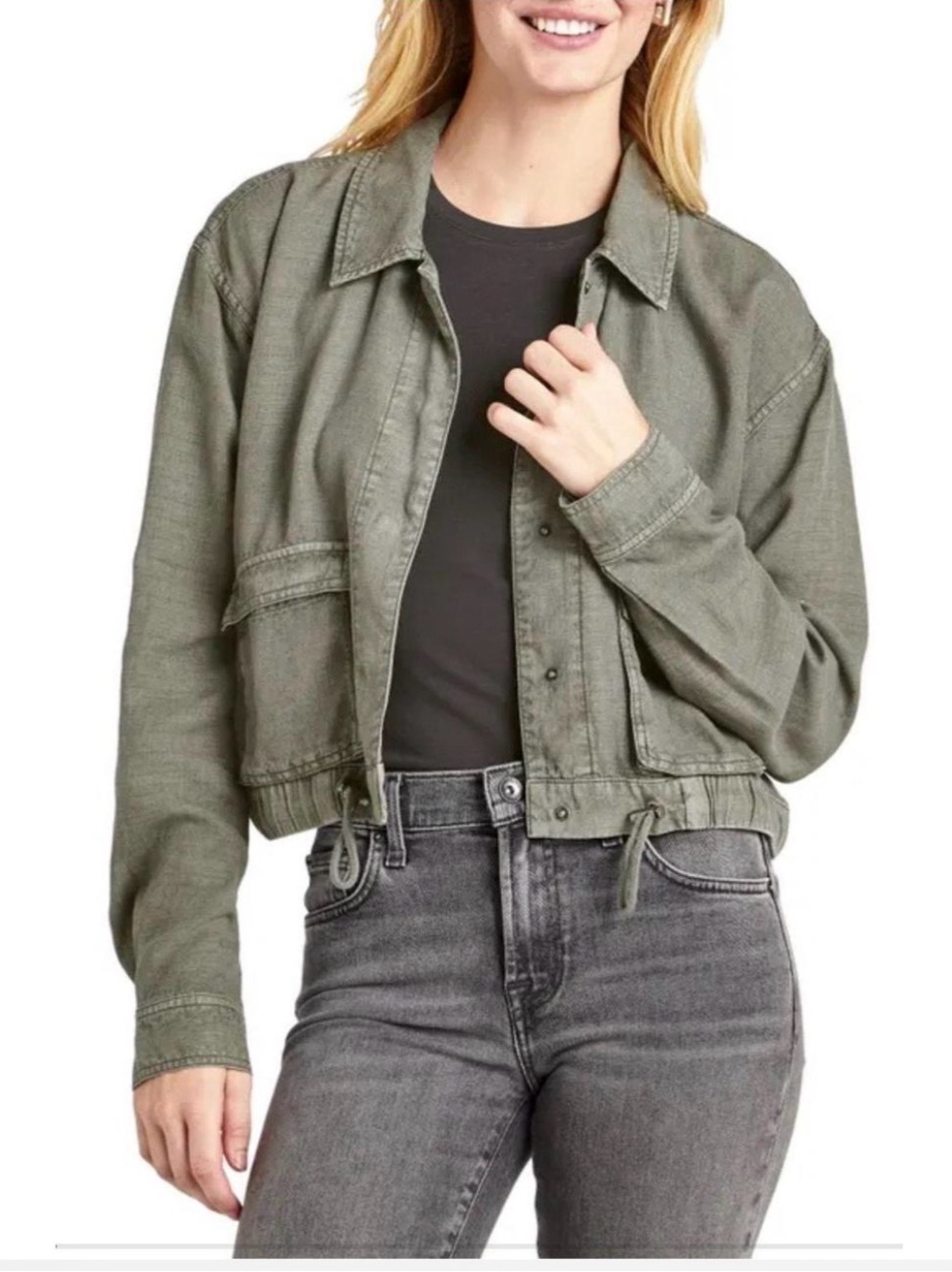 Splendid Wilder Cropped Military Jacket green size XS